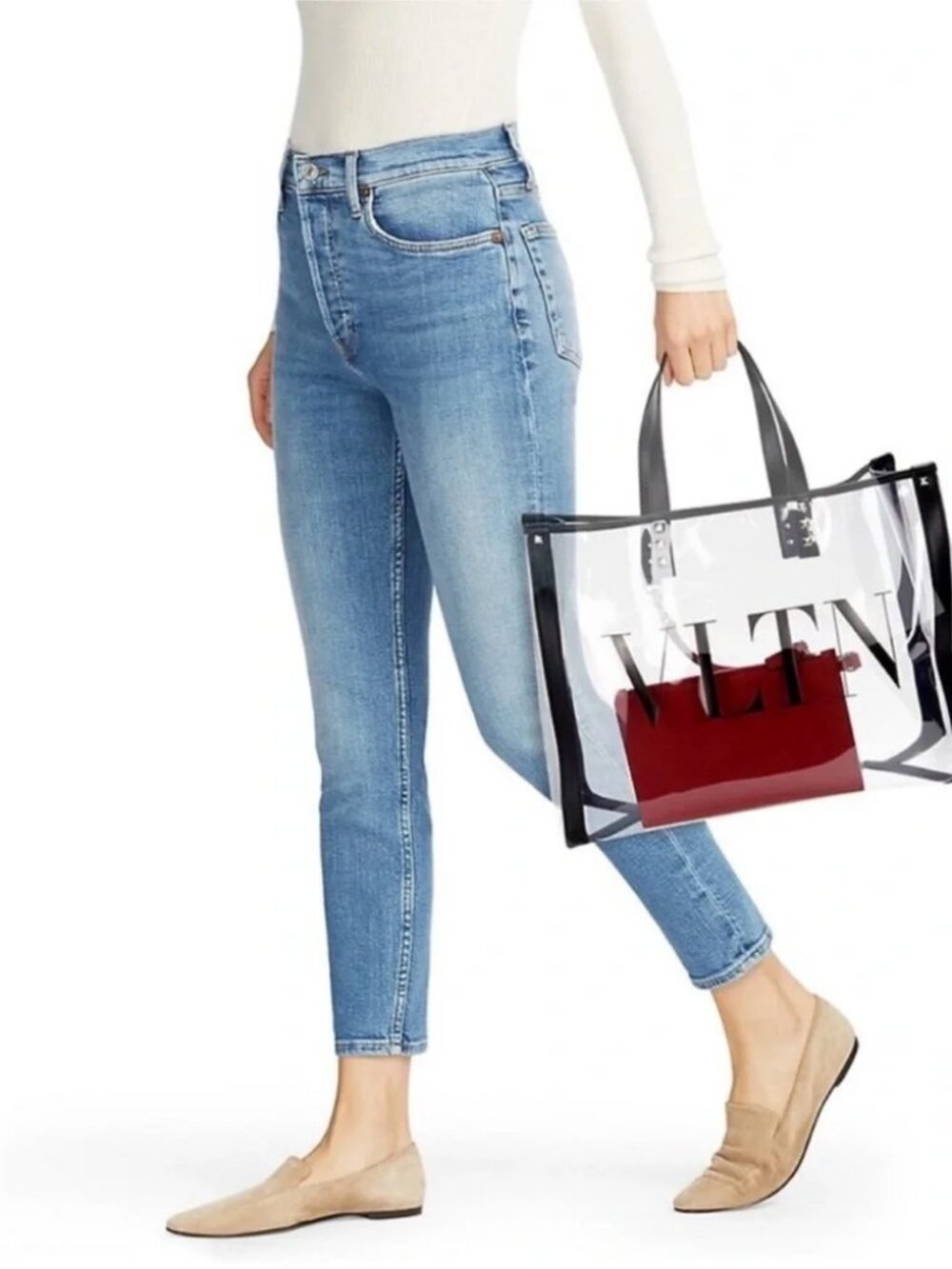 Valentino Garavani VLTN Large Transparent Tote Bag